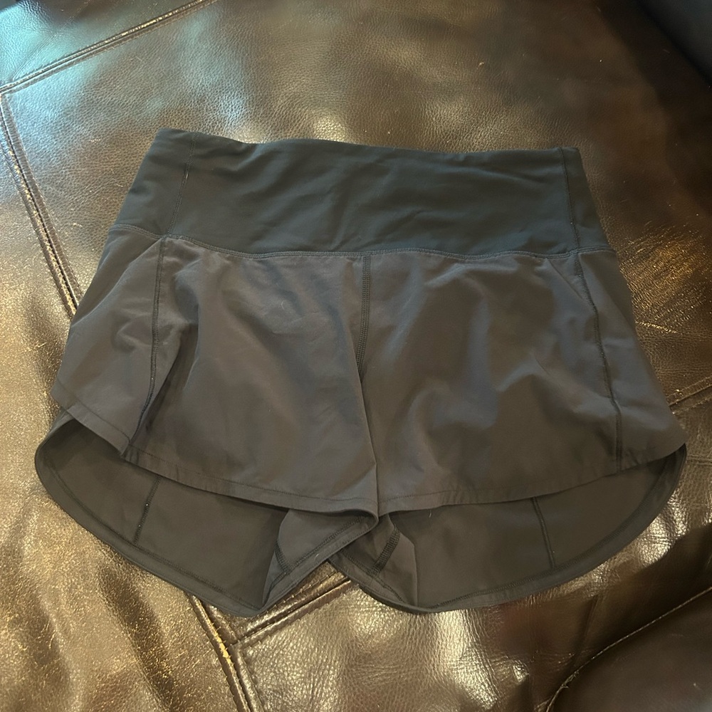 Women's  Lululemon sped up Black Athletic Shorts